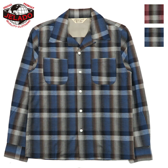楽天市場】JELADO ジェラード 長袖 オンブレーチェック オープンカラー