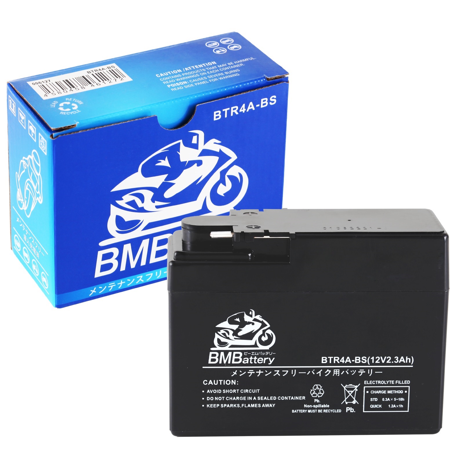 楽天市場】バイク バッテリーBTR4A-BS BM Battery YTR4A-BS 互換【CT4A