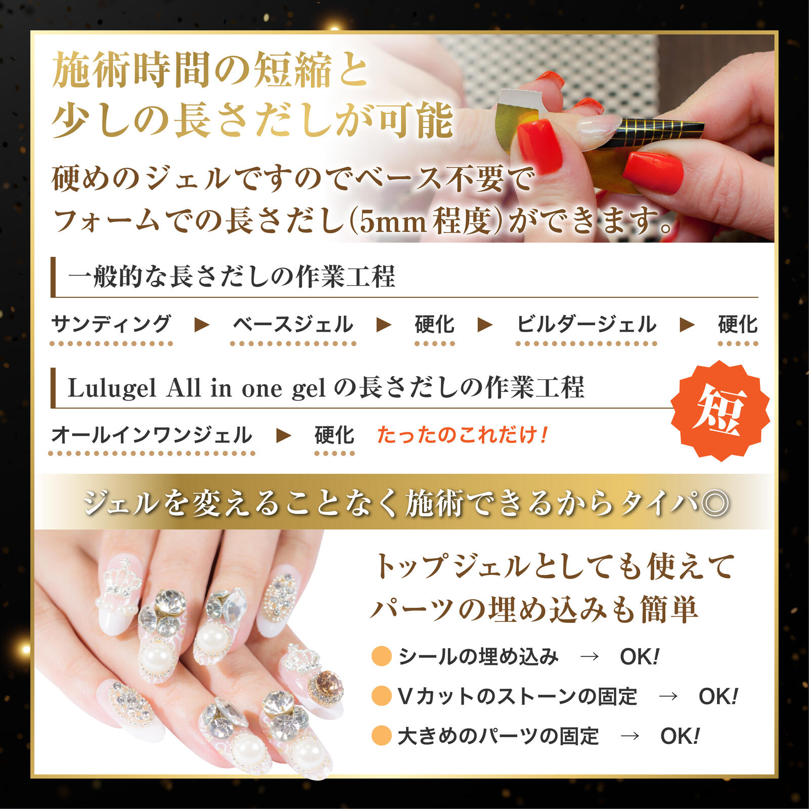 楽天市場】【LULUGEL】 ジェルネイル クリアジェル オールインワン