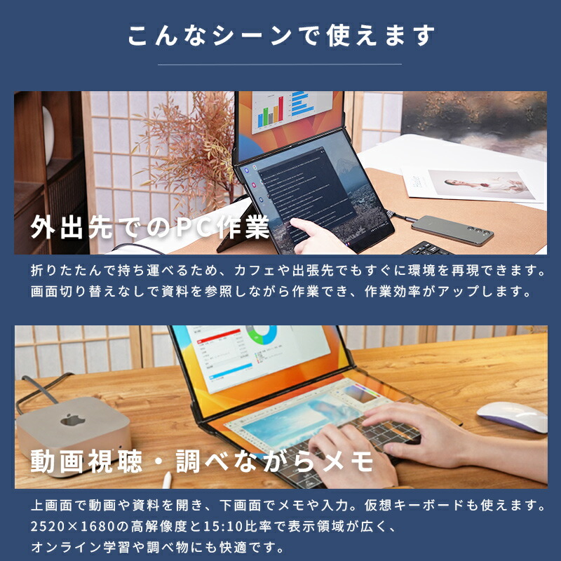 楽天市場】EHOMEWEI デュアルモニター デュアルディスプレイ 14.2