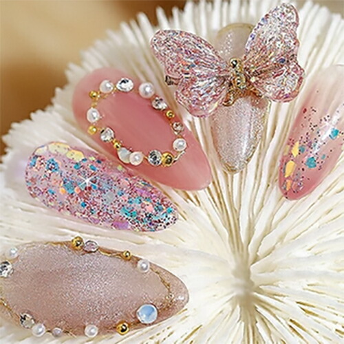 楽天市場】バタフライ 3Dネイルパーツ 5個セット 【4色からご選択