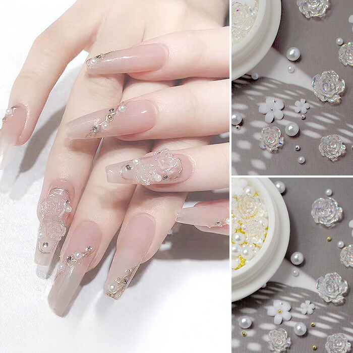 楽天市場】【最大3％OFF】 薔薇 花 パール ネイルパーツセット 【2種類