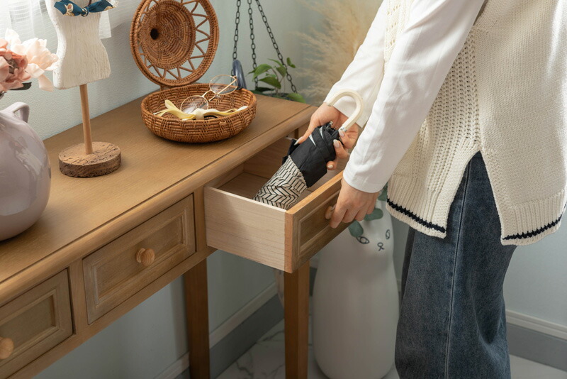 楽天市場】引き出し付き コンソールテーブル 幅100 奥行33 高さ74cm 机