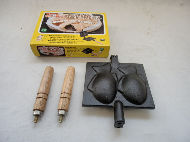 楽天市場】【池永】鉄器たい焼き器2個焼き 木柄タイプ 418 たい焼き