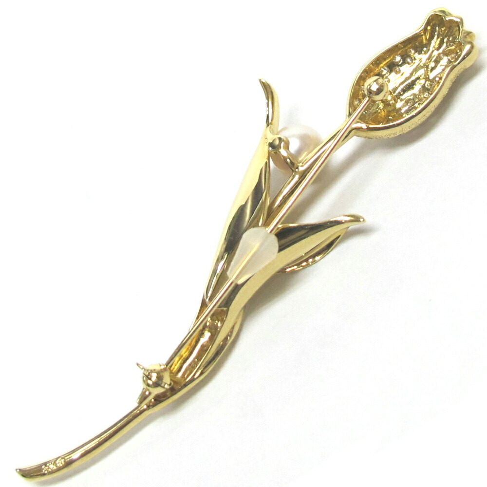 楽天市場】【美品】ミキモト MIKIMOTO チューリップブローチ K18