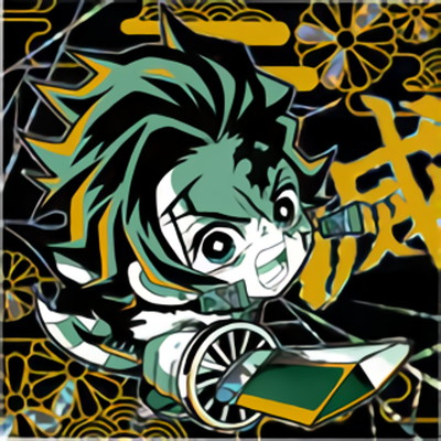 楽天市場】021 竈門炭治郎 ☆4【黒】 鬼滅の刃ディフォルメシール