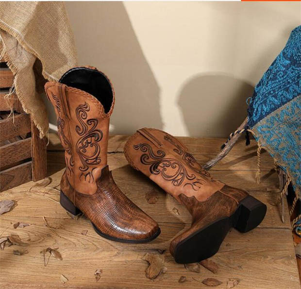 楽天市場】ウエスタンブーツ レディース 刺繍 ウエスタンブーツ