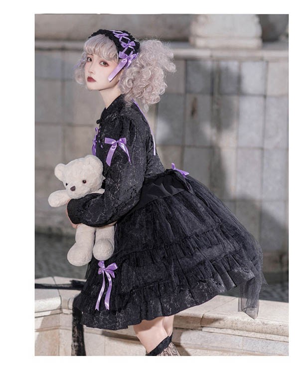 楽天市場】ロリータワンピース ゴスロリ クラロリ 黒 ブラック