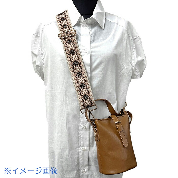 楽天市場】【送料無料】adia 幅4cmバッグストラップ 幾何学柄 ホワイト