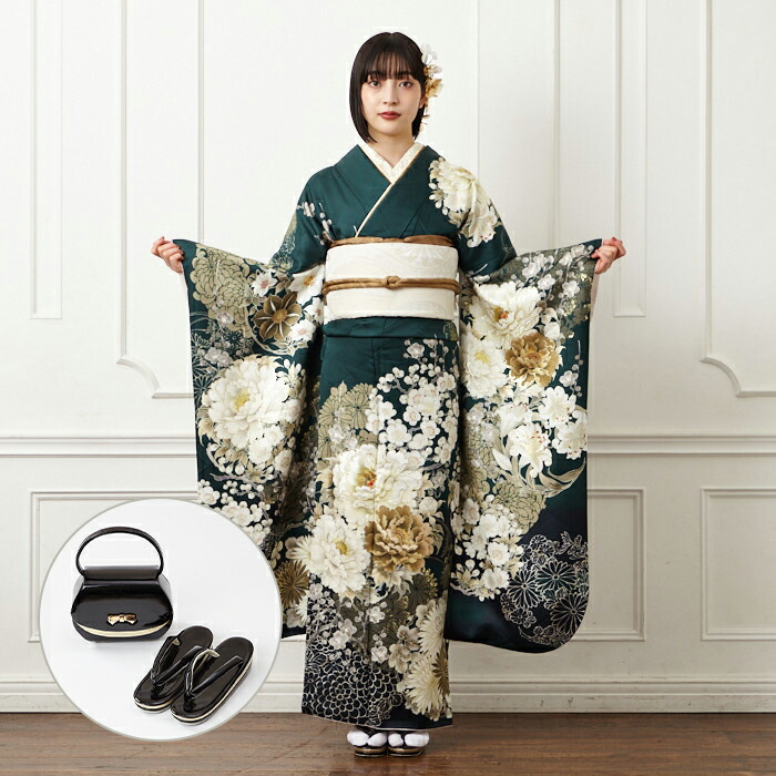 楽天市場】【レンタル】振袖 「【F5801】 菊に牡丹 」公式 ふりふ