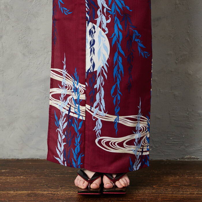 楽天市場】浴衣単品「 NaturalFurifu 月と柳 」公式 ふりふ ゆかた