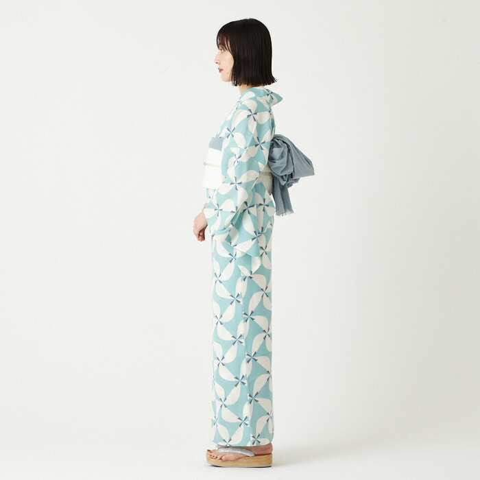 楽天市場】浴衣単品「 風車 」公式 ふりふ ゆかた 大人 水色 ブルー 白