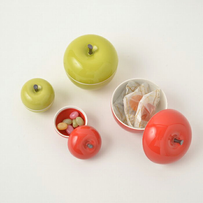 楽天市場】【波佐見焼】りんご(小)赤 フタもの｜赤りんご キャニスター