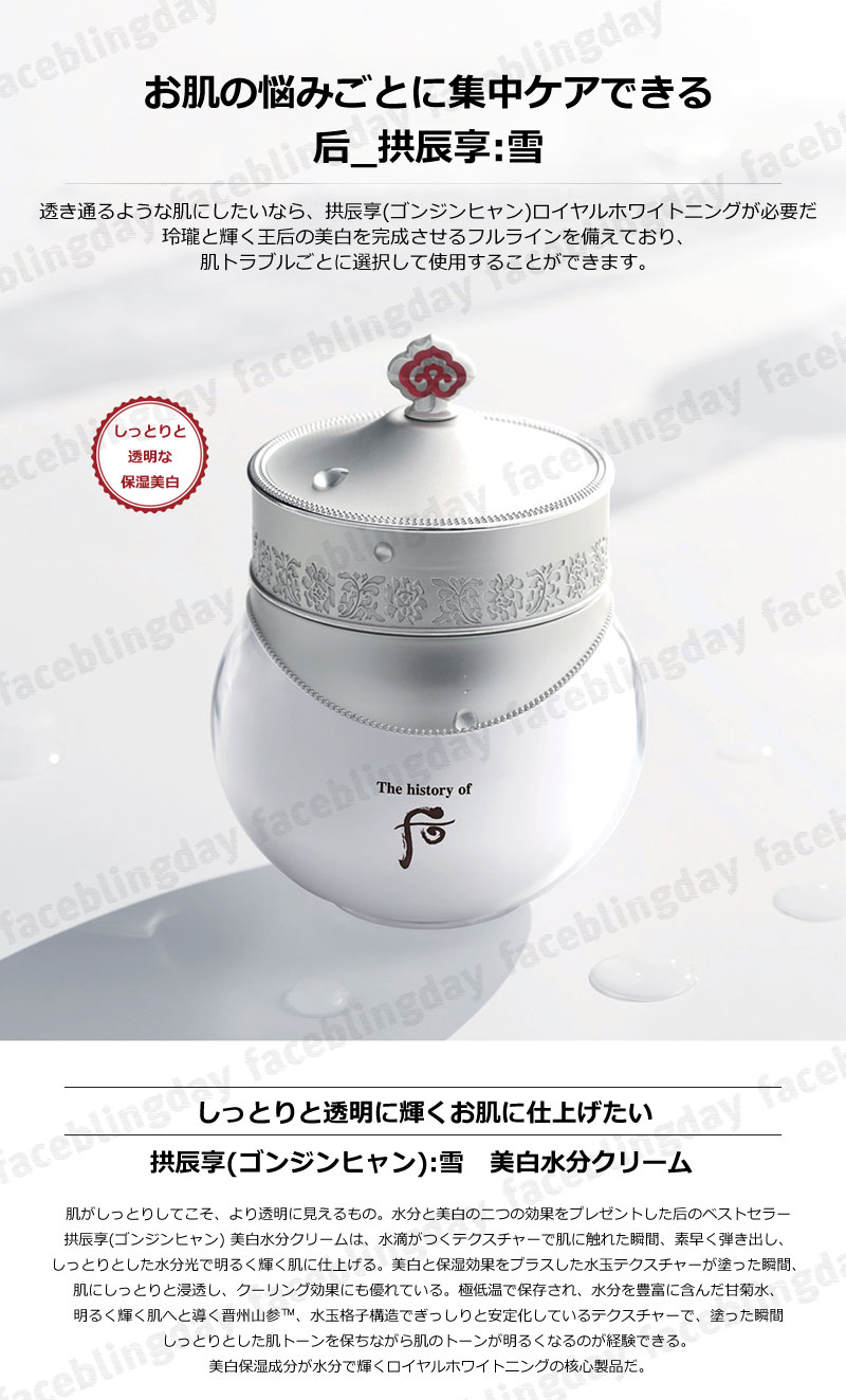 楽天市場】[送料無料][韓国コスメ]The history of 后 拱辰享 雪 水分