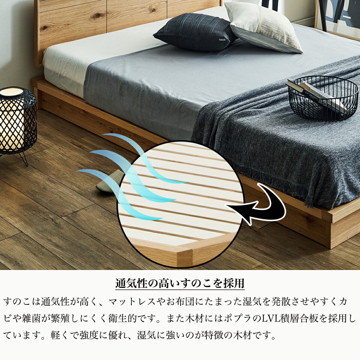 楽天市場】【開梱設置付】ベッドフレーム オーク材 ベッド ダブル