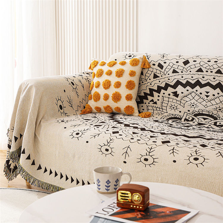 楽天市場】マルチカバー ブランケット 長方形 フリンジ付き エスニック