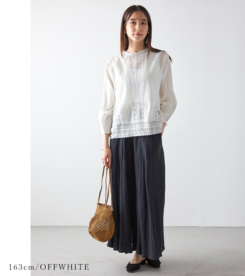 楽天市場】【再入荷】Fanaka ピンタックリバーレースブラウス