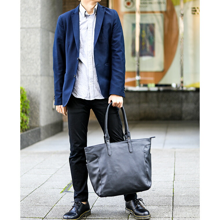楽天市場】メンズ トートバッグ ビジネスバッグ ネオレザー A4 大容量