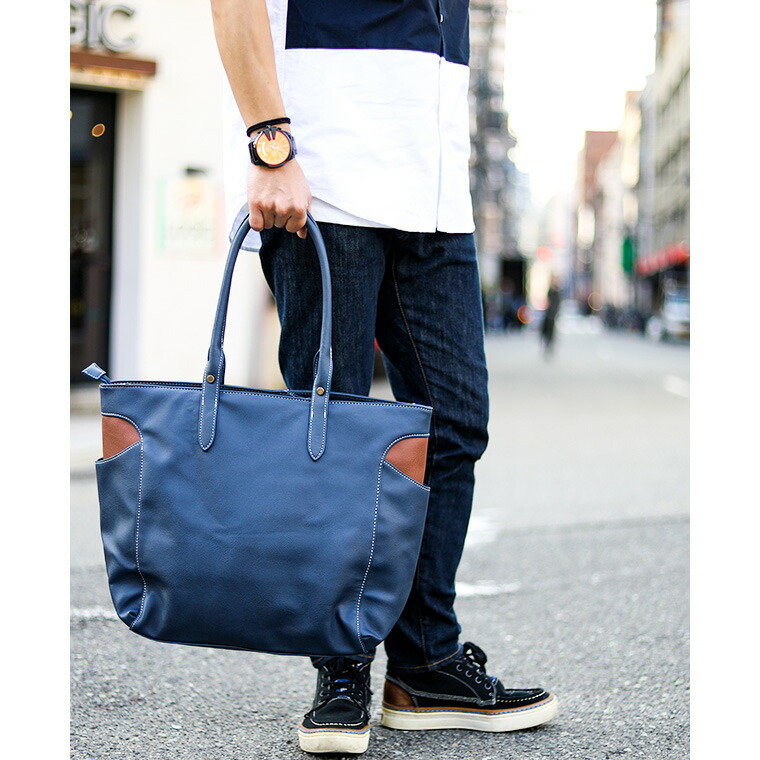 楽天市場】メンズ トートバッグ ビジネスバッグ ネオレザー A4 大容量