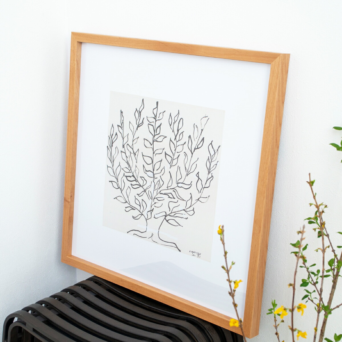 楽天市場】ポスター フレーム付き Le platane M 53×53cm 木製 正方形