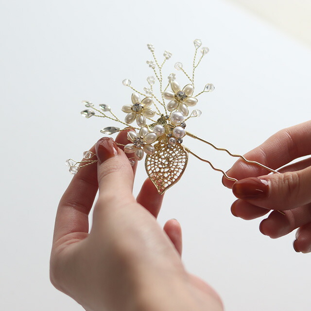 楽天市場】La vie un ツイッグパールビジューU字コームK A10-00951(U