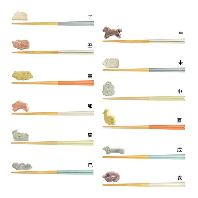 楽天市場】十二支 箸置き＋爽 箸セット(箸 箸置き セット 家族 干支