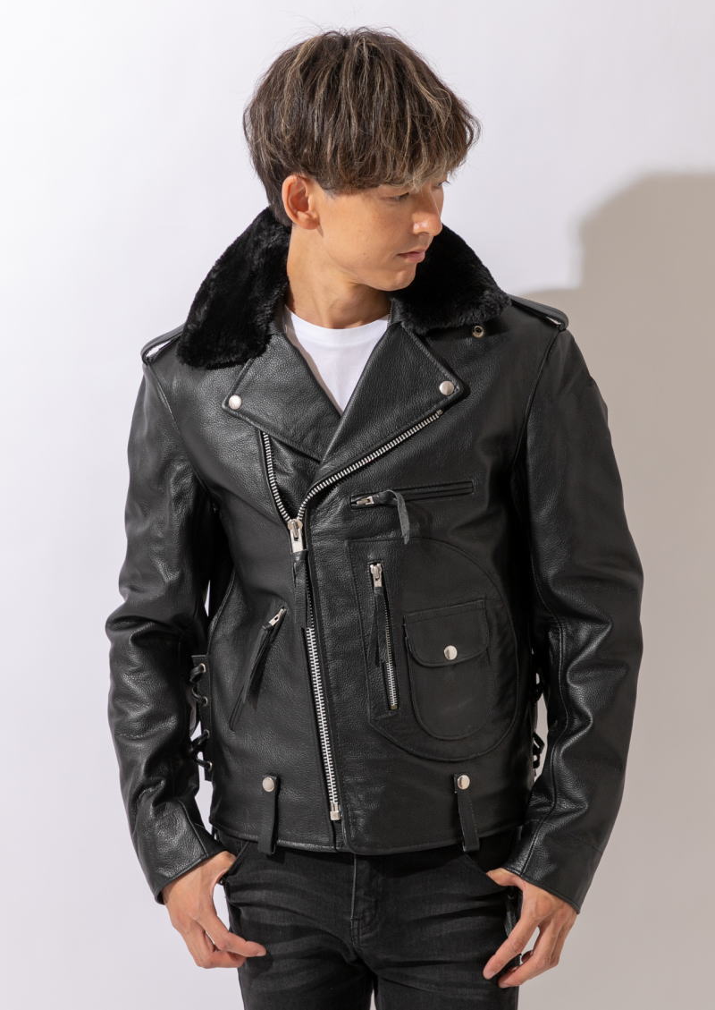 楽天市場】革ジャン レザージャケット メンズ 本革 襟ボア付 大きい