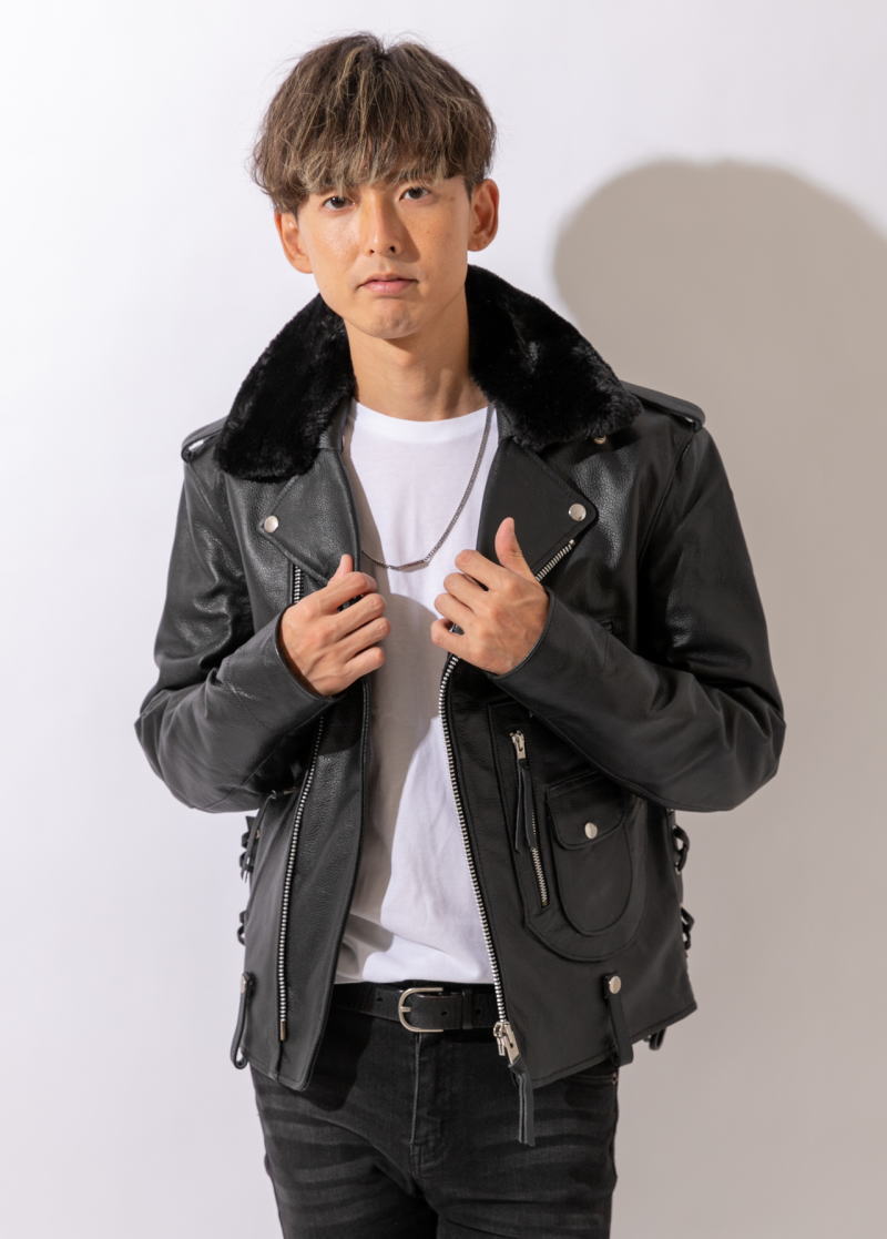 楽天市場】革ジャン レザージャケット メンズ 本革 襟ボア付 大きい