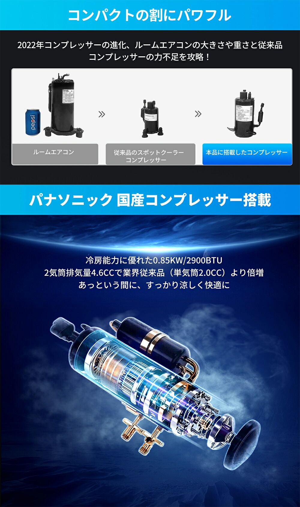 楽天市場】EENOUR スポットクーラー 0.85kW/2900BTU ポータブル