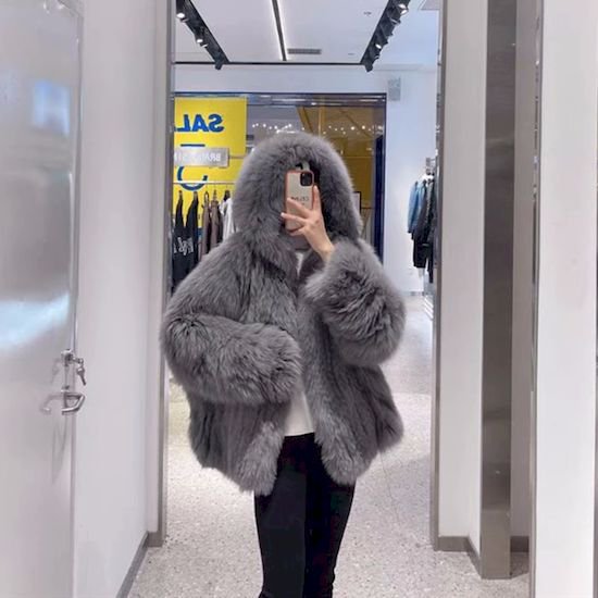 楽天市場】【取寄】コート フード付き フェイクファー コート ショート