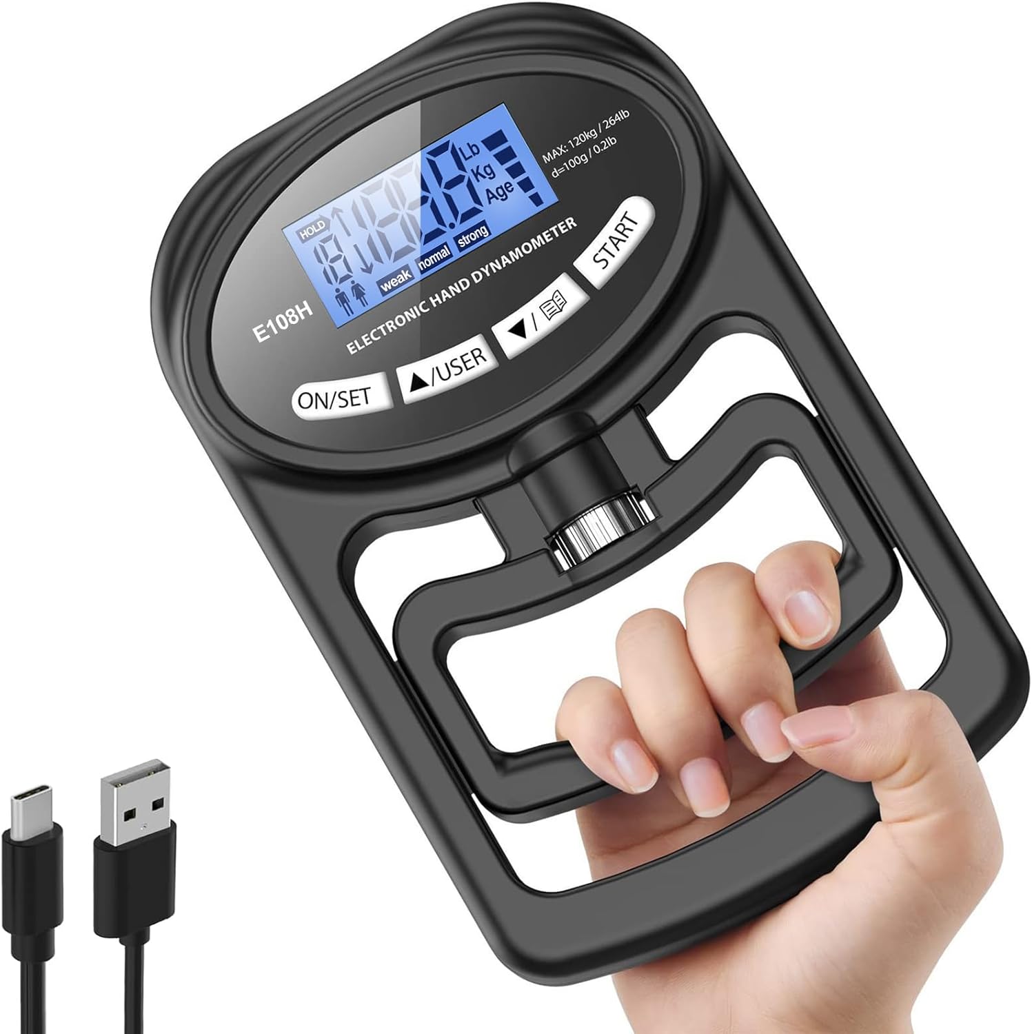 楽天市場】【ポイント2倍 & 5%オフ】デジタル握力計 握力測定器 電池
