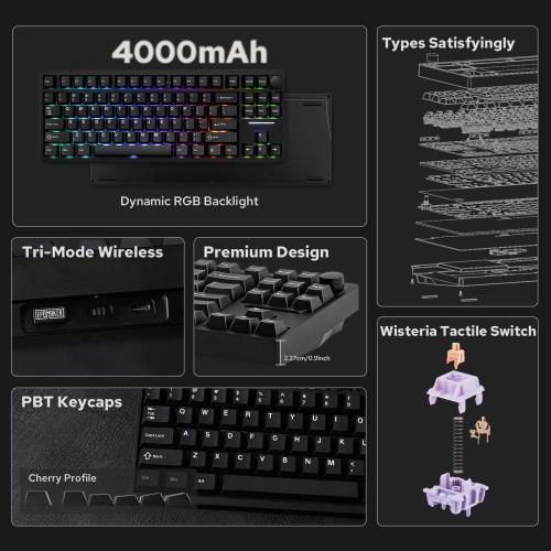 楽天市場】EPOMAKER P87 TKLアルミニウムワイヤレスゲーミング