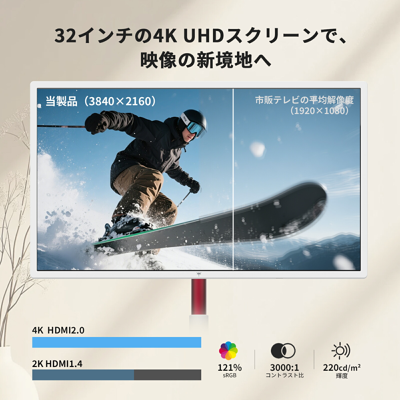 楽天市場】【20％OFFクーポン！】MegPad 32型 4K UHD 移動式スマート