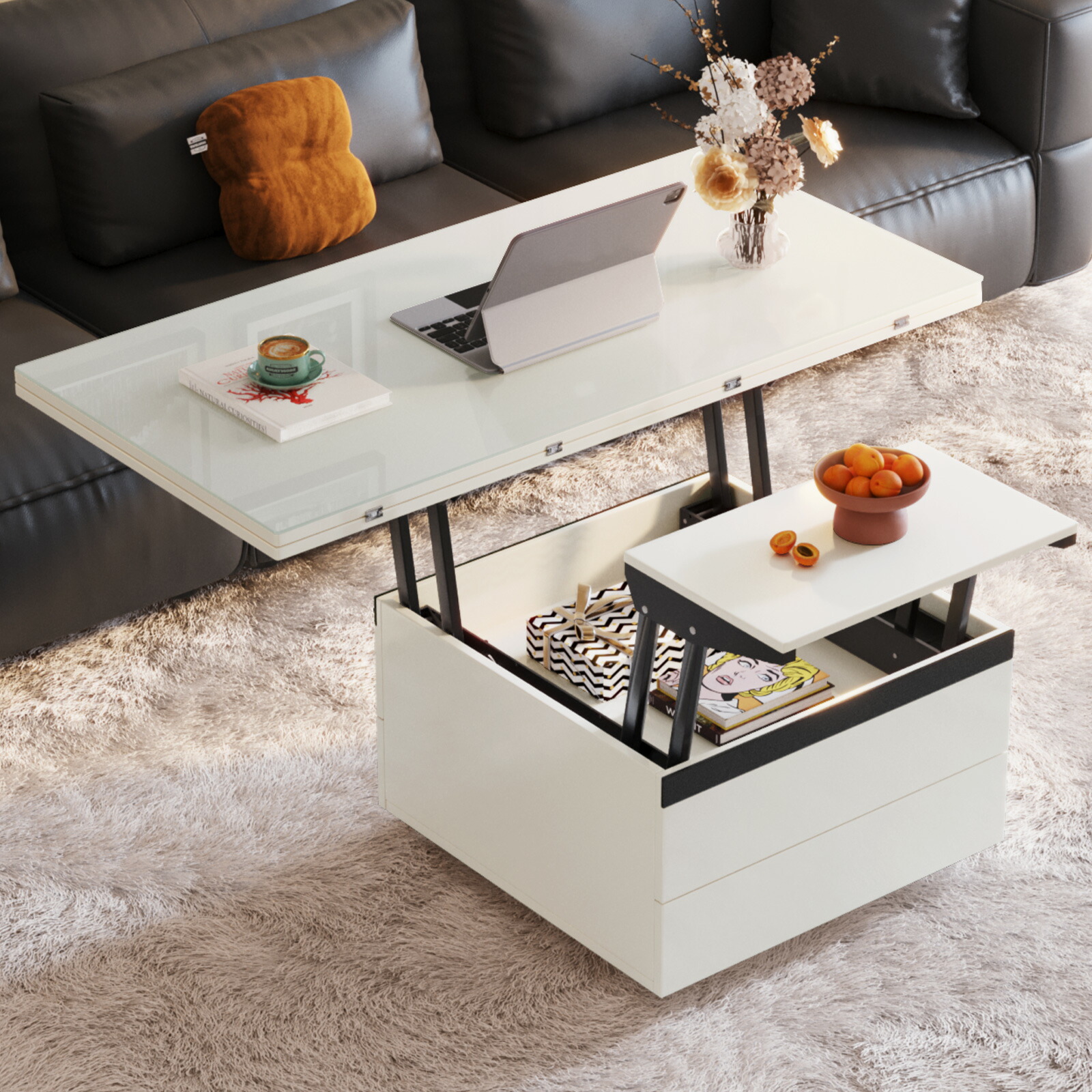 楽天市場】テーブル 昇降式 ローテーブル おしゃれ センターテーブル