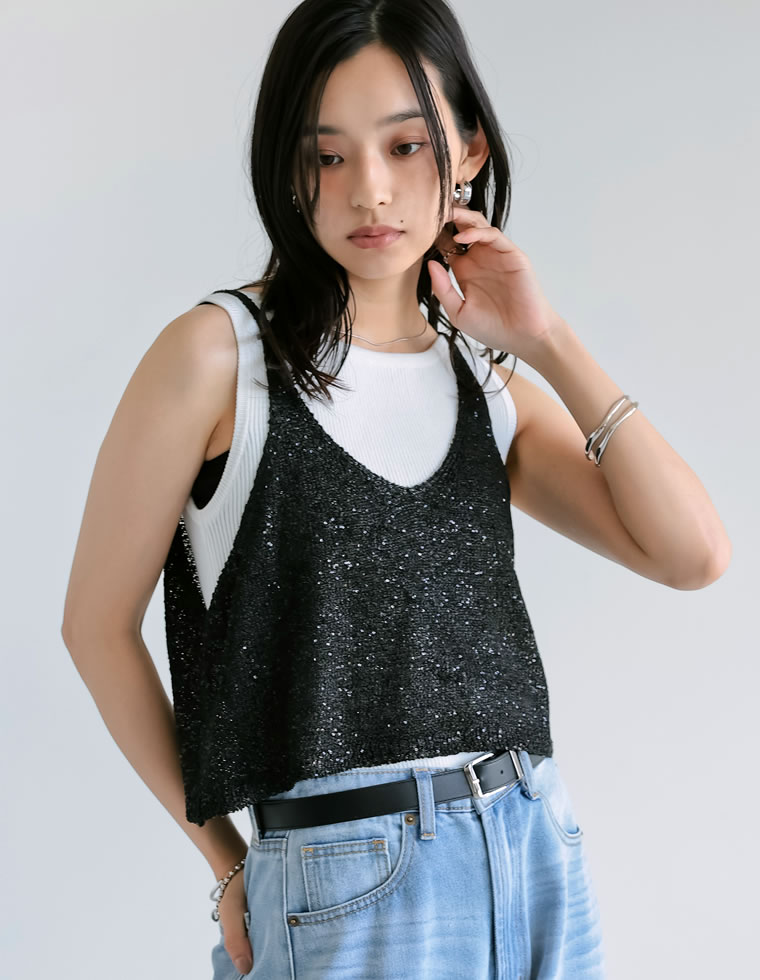 楽天市場】【全品MAX1,500円OFFクーポン】スパンコールニット