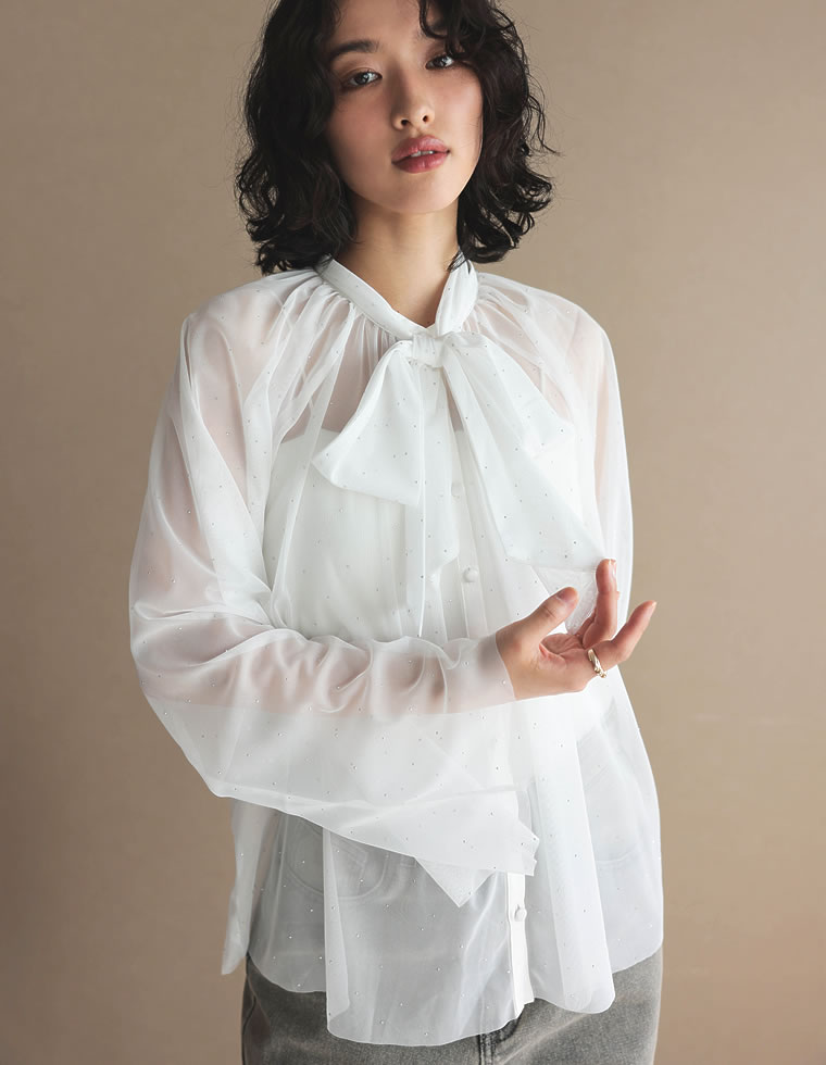 楽天市場】【SPECIAL FAIR】シアービジュー＆シフォンボウタイ付き