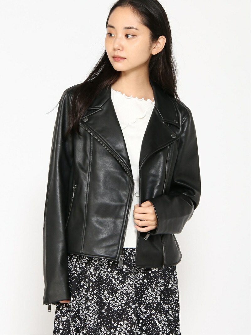 楽天市場】【SALE／49%OFF】(W)フェイクレザー ライダースジャケット