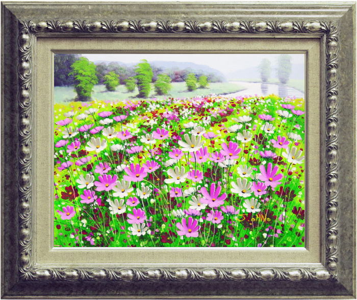 楽天市場】大野純一『コスモス畑』油絵 F6（6号） : 内田画廊