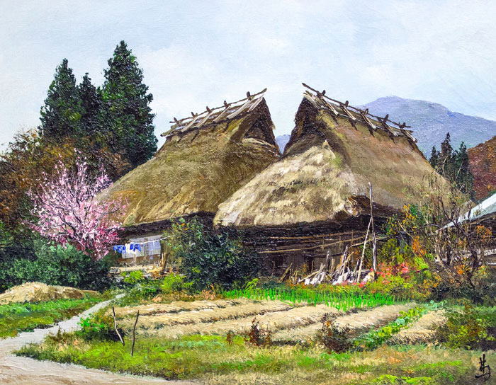 楽天市場】林 喜市郎「 丹波の春 」鑑定書付き 油絵 ・ 油彩画 F6 ( 6