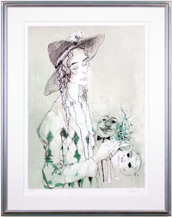 楽天市場】ジャン ・ ジャンセン 「 仮面の女 」 リトグラフ 石版画