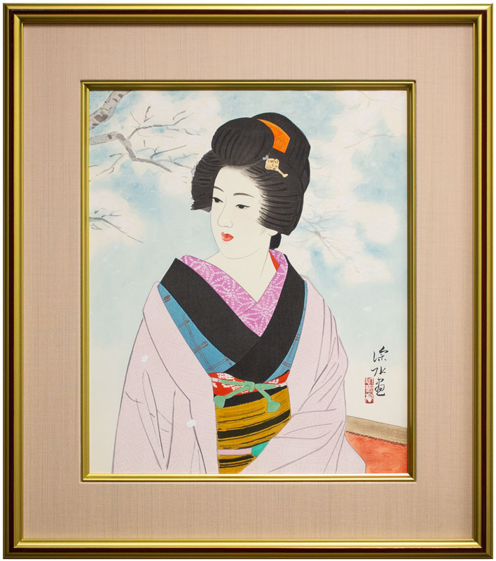 楽天市場】伊東深水 「 桜美人 」 木版画 【中古】 : 内田画廊