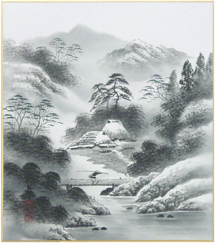 楽天市場】上田邦彦 「 水墨山水 」 色紙絵 : 内田画廊