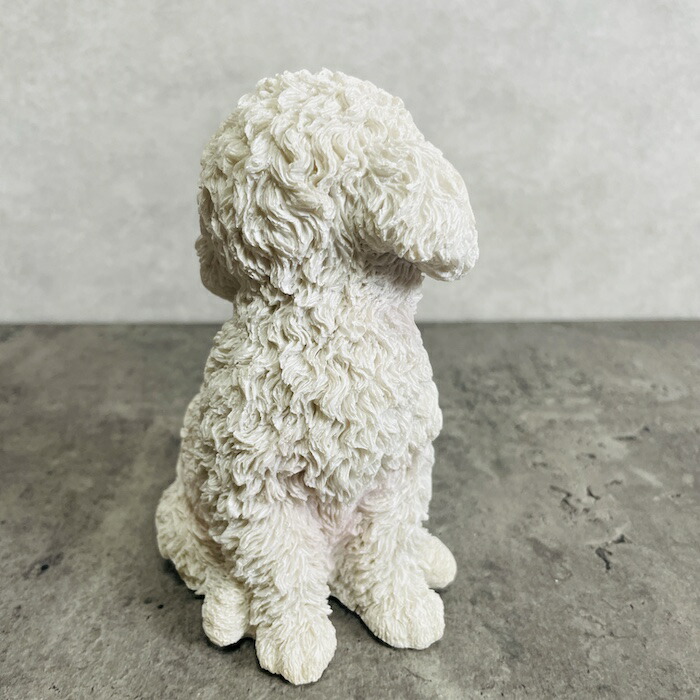 楽天市場】かわいい 犬 置物 振り返るトイプードル 白 小 玄関 動物