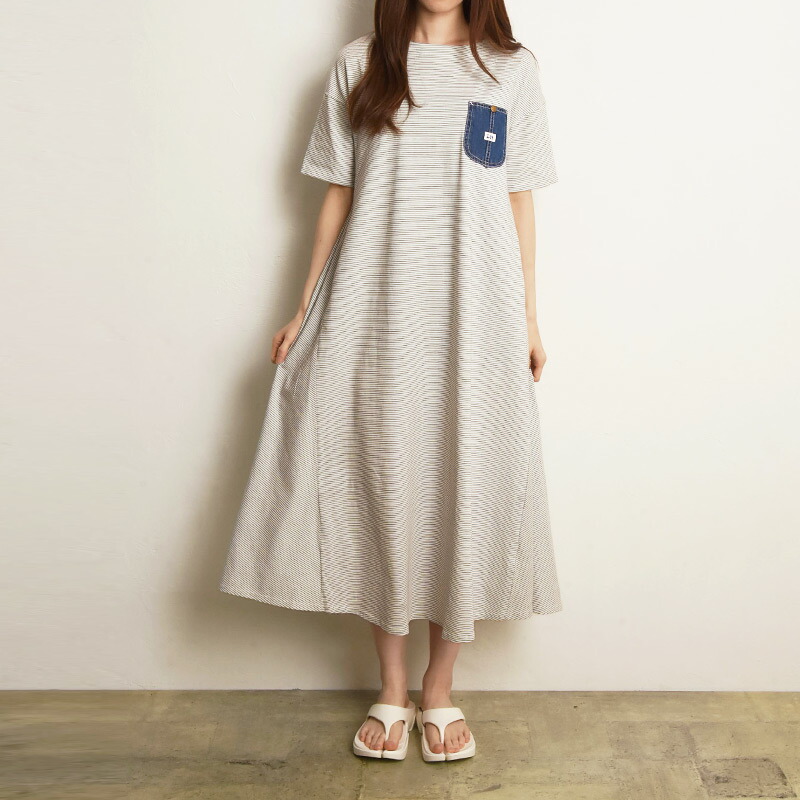 楽天市場】リー Lee デニムポケットドレス 半袖 レディース ワンピース