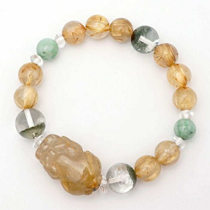 楽天市場】ルチルクォーツ 貔貅 ヒキュウ デザインブレスレット 【一点