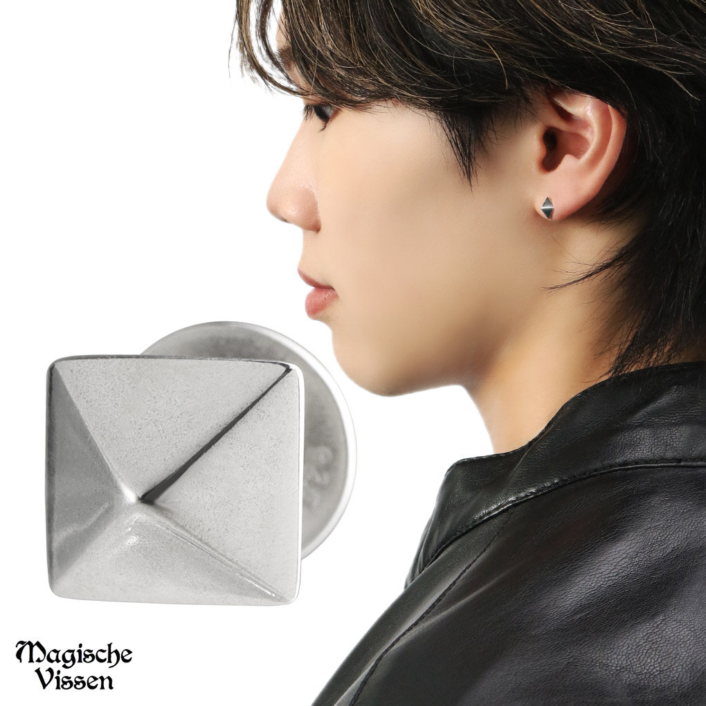 楽天市場】スクエア スタッズ ピアス 1P 片耳用 シルバー 925 四角形