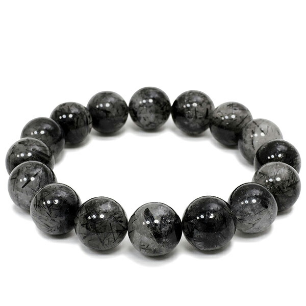 楽天市場】ブラックルチルクォーツ ブレスレット 13mm〜14mm 18cm