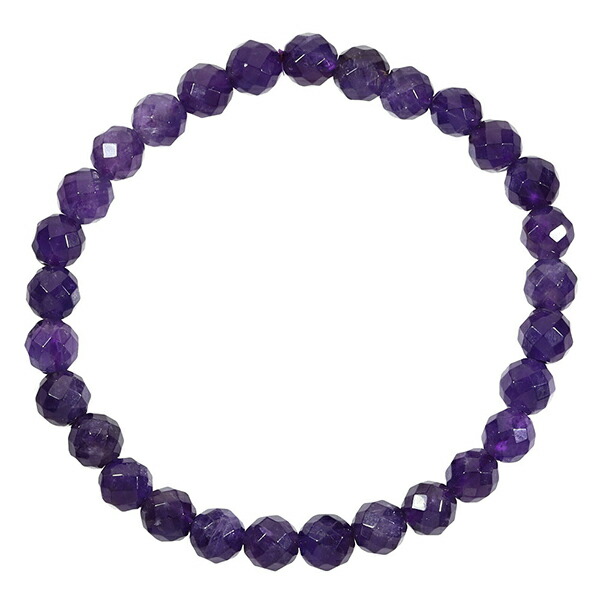 楽天市場】アメジスト カット ブレスレット 6mm 16.5〜17.5cm S〜L