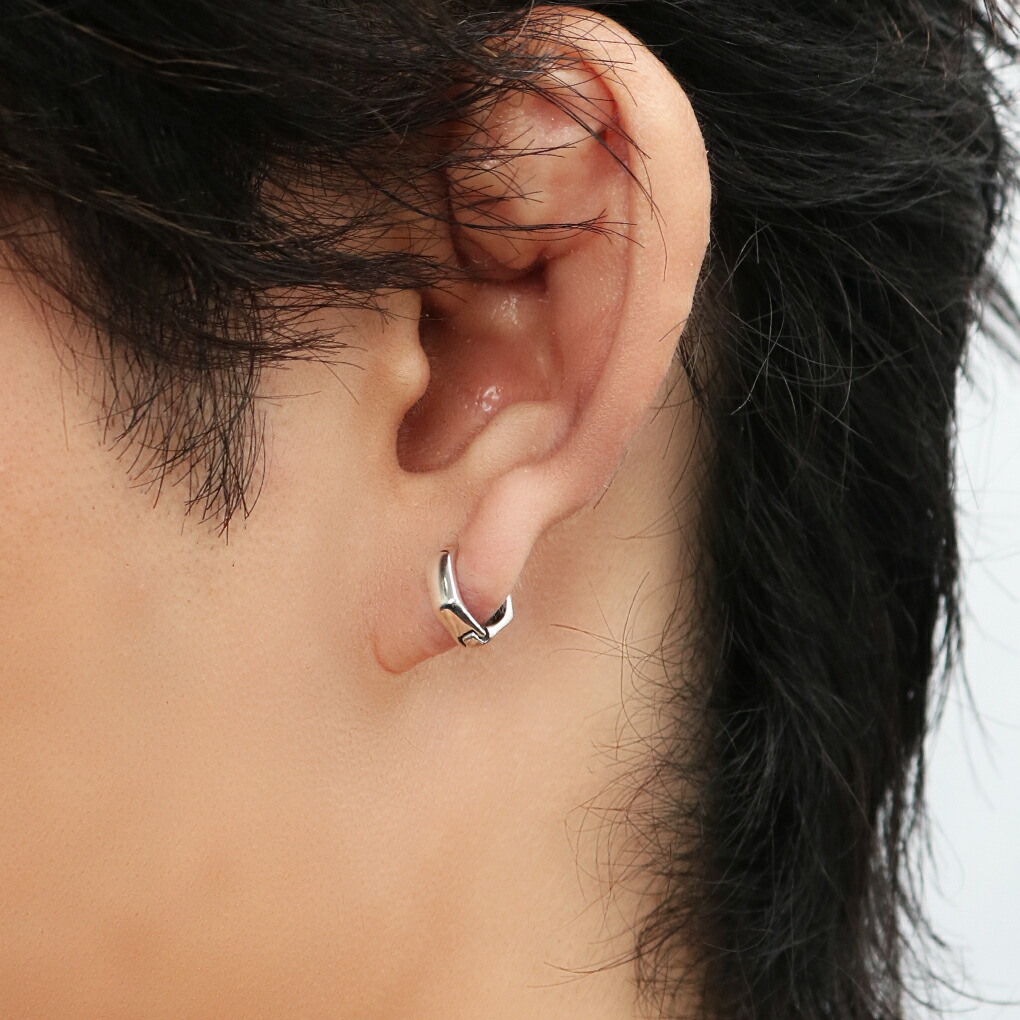 楽天市場】ヘキサゴン フープピアス ピアス 1P 片耳用 シルバー 925