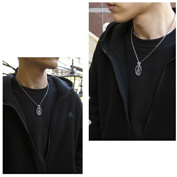 楽天市場】不思議のメダイ 聖母マリア ブラック ネックレス シルバー